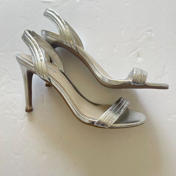 Kenneth Cole Bobbi Womens Sling Back Heeled Sandal Silver 5M - Picture 3 of 9